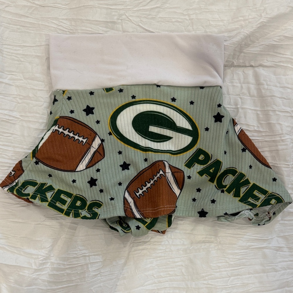 Greenbay Packers Kids Skorts - Green and White